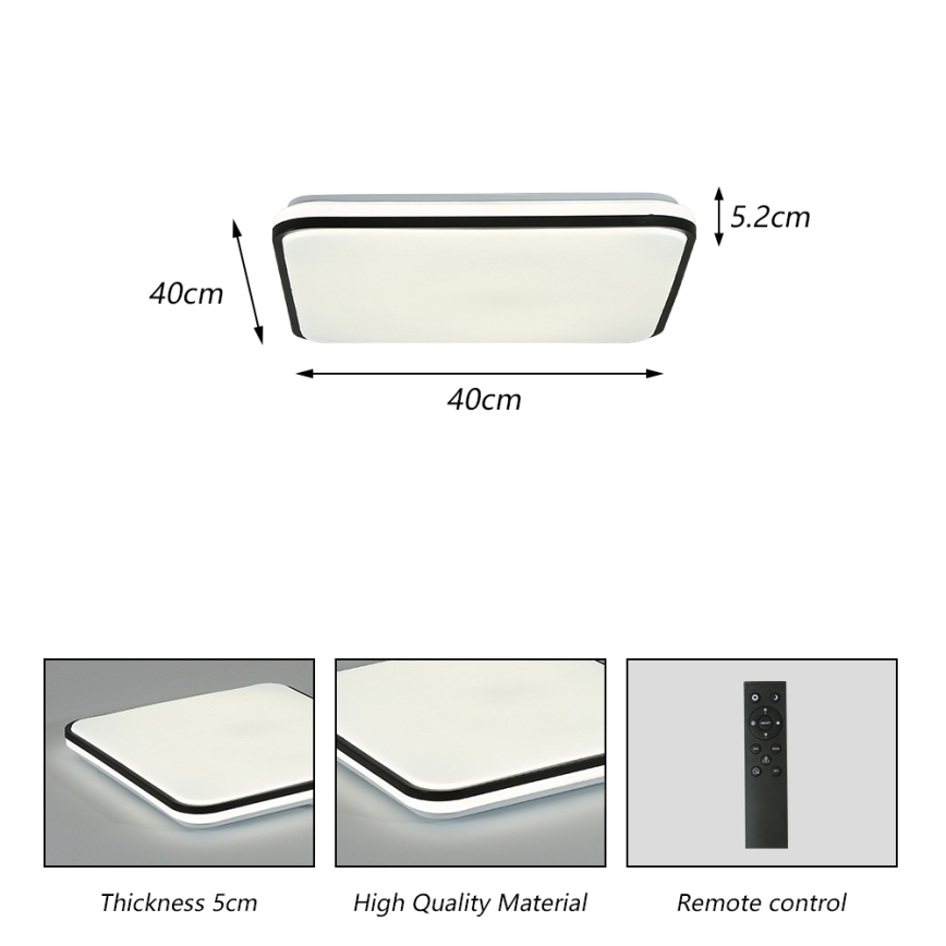 Brilagi - LED dimbar takarmatur SMART LED/24W/230V 43x43 cm 3000-6000K Wi-Fi Tuya Beacon + fjärrkontroll