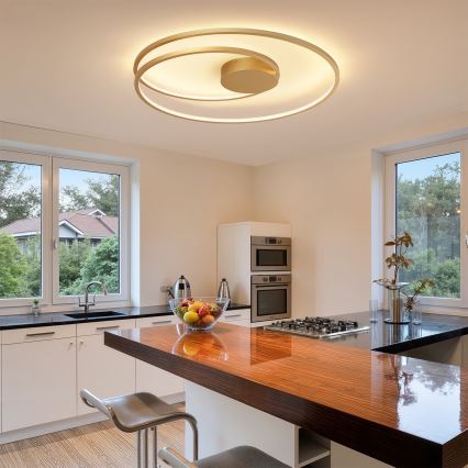 Brilagi - Dimbar LED-taklampa TWISTER LED/105W/230V 3000-6000K Ø 100 cm guldfärgad + fjärrkontroll