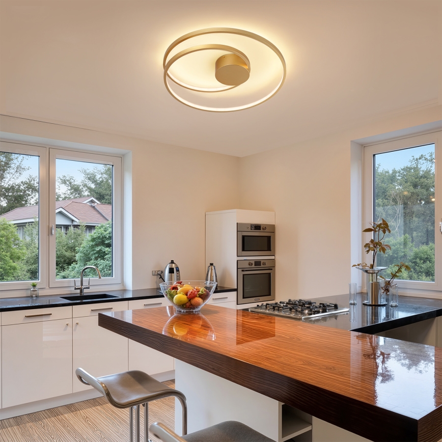 Brilagi - Dimbart LED-takarmatur TWISTER LED/48W/230V 3000-6000K Ø 50 cm guld + fjärrkontroll