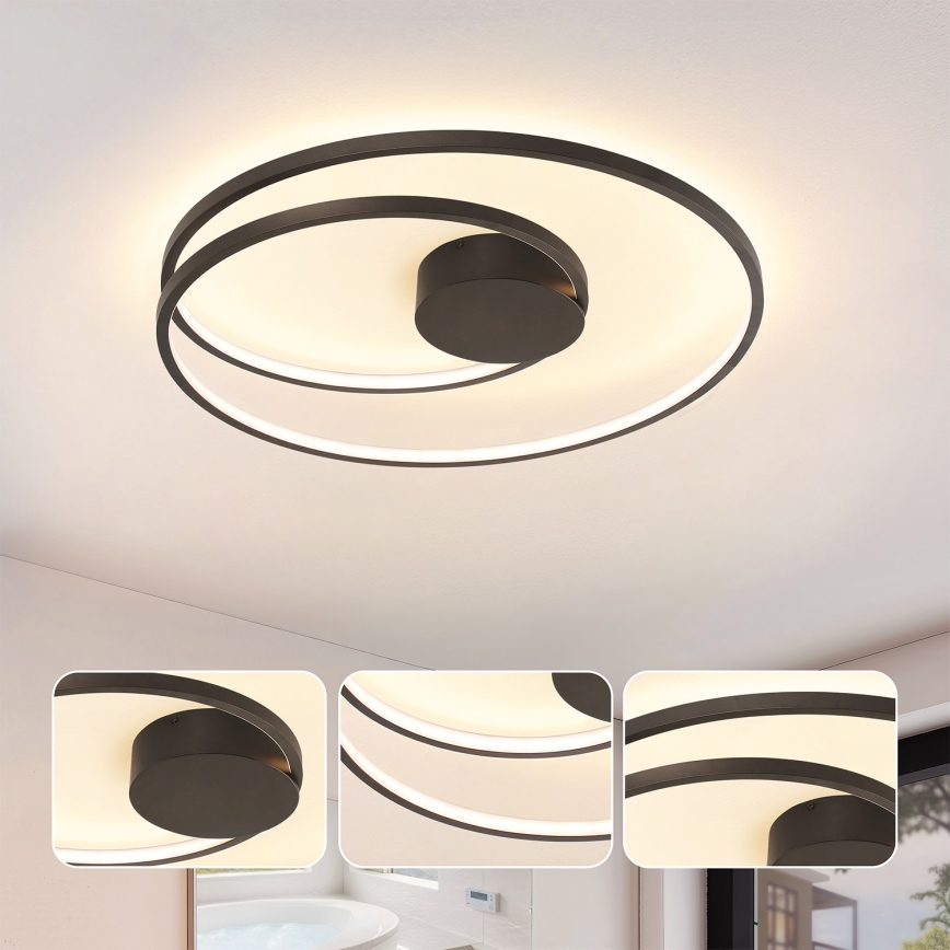 Brilagi - LED-dimmbar taklampa TWISTER LED/75W/230V 3000-6000K Ø 70 cm svart + fjärrkontroll