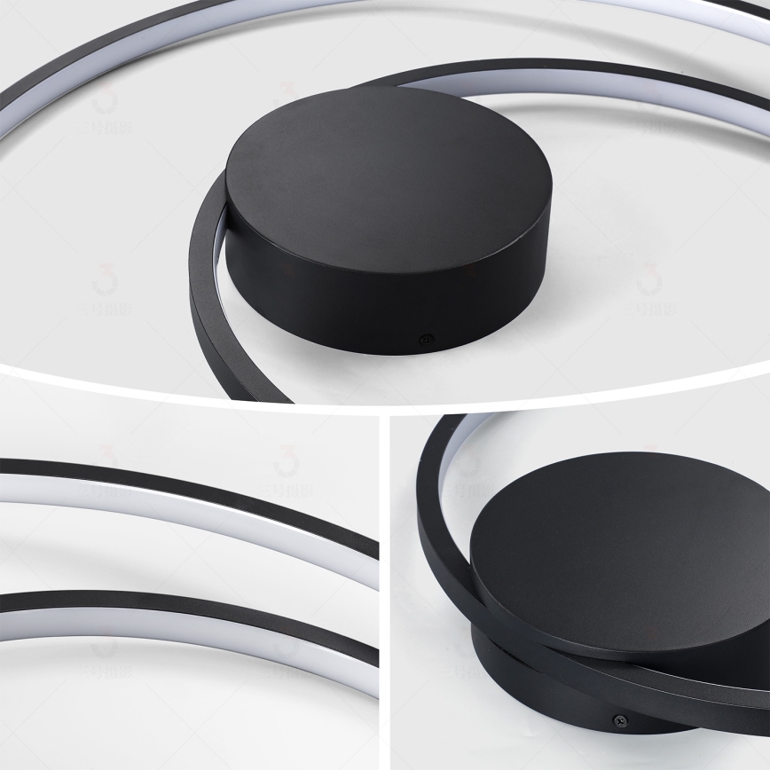 Brilagi - LED-dimmbar taklampa TWISTER LED/75W/230V 3000-6000K Ø 70 cm svart + fjärrkontroll