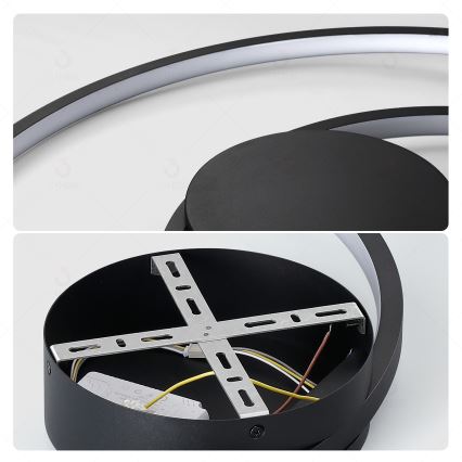 Brilagi - LED-dimmbar taklampa TWISTER LED/75W/230V 3000-6000K Ø 70 cm svart + fjärrkontroll