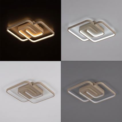 BRILAGI - LED dimbar takarmatur VELO LED/64W/230V 3000-6500K 48x48 cm beige + fjärrkontroll
