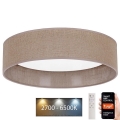 Brilagi - LED Dimbar taklampa VELVET SMART LED/24W/230V diameter 45 cm 2700-6500K Wi-Fi Tuya brun + fjärrkontroll
