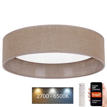 Brilagi - LED dimbar taklampa VELVET SMART LED/24W/230V Ø 45 cm 2700-6500K Wi-Fi Tuya brun + fjärrkontroll