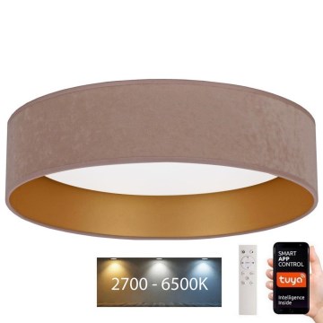 Brilagi - LED dimbar taklampa VELVET SMART LED/36W/230V Ø 55 cm 2700-6500K Wi-Fi Tuya beige/guld + fjärrkontroll