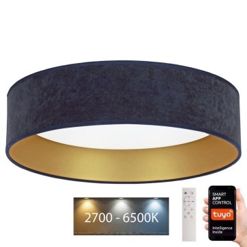 Brilagi - LED dimbar taklampa VELVET SMART LED/36W/230V Ø 55 cm 2700-6500K Wi-Fi Tuya blå/guld + fjärrkontroll