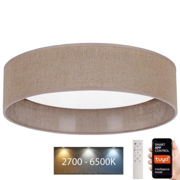 Brilagi - LED dimbar taklampa VELVET SMART LED/36W/230V Ø 55 cm 2700-6500K Wi-Fi Tuya brun + fjärrkontroll