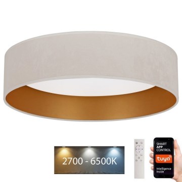 Brilagi - LED dimbar taklampa VELVET SMART LED/36W/230V Ø 55 cm 2700-6500K Wi-Fi Tuya kräm/guld + fjärrkontroll