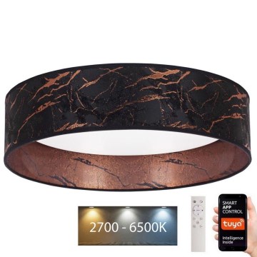 Brilagi - LED dimbar taklampa VELVET SMART LED/36W/230V Ø 55 cm 2700-6500K Wi-Fi Tuya svart/koppar + fjärrkontroll