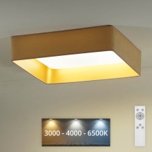 Brilagi - LED Dimbar taklampa VELVET SQUARE LED/24W/230V 3000/4000/6500K + fjärrkontroll beige