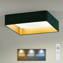 Brilagi - LED Dimbar taklampa VELVET SQUARE LED/24W/230V 3000/4000/6500K + fjärrkontroll grön