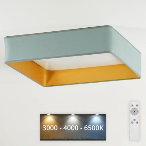 Brilagi - LED Dimbar taklampa VELVET SQUARE LED/24W/230V 3000/4000/6500K + fjärrkontroll mint