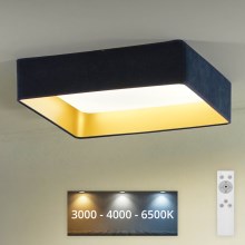 Brilagi - LED Dimbar taklampa VELVET SQUARE LED/24W/230V 3000/4000/6500K + fjärrkontroll mörkblå