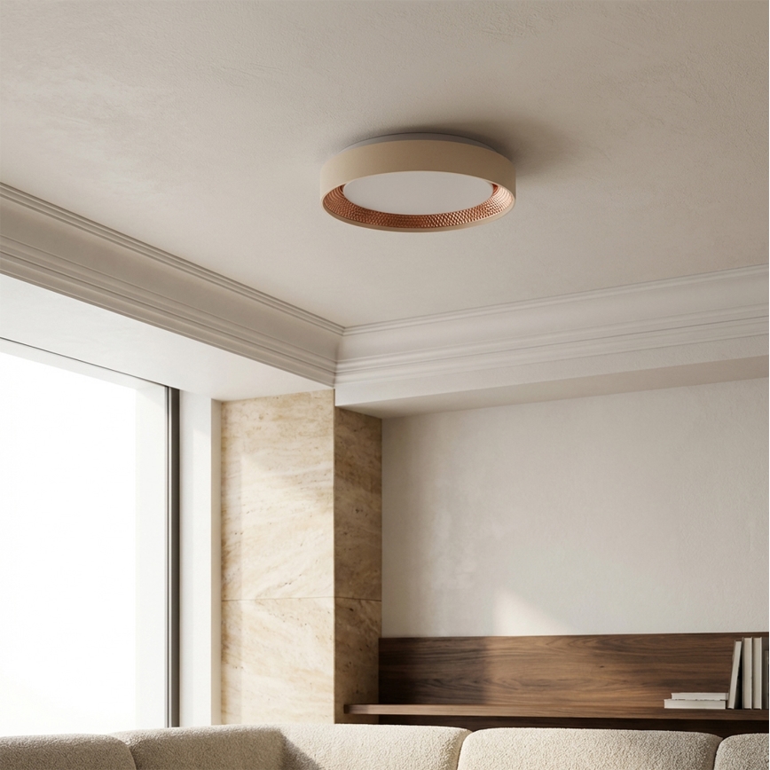 Brilagi - Dimbbar LED-takarmatur WALDO LED/48W/230V 3000-6500K Ø 40 cm beige/guld + fjärrkontroll