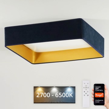 Brilagi - LED dimbar takpanel VELVET SQUARE SMART LED/36W/230V 60x60 cm 2700-6500K Wi-Fi Tuya + fjärrkontroll mörkblå