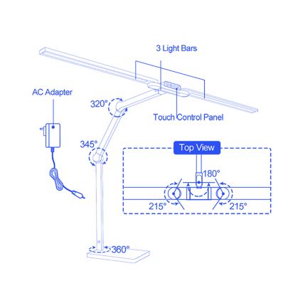 Brilagi - LED dimmbar beröringsstyrd bordslampa VARIO LED/24W/230V 3000-6500K CRI 92 svart