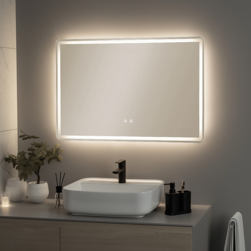 Brilagi - LED uppvärmd badrumsspegel BELLA LED/19W/230V 60x90 cm IP44 CRI 90 dimbar + CCT