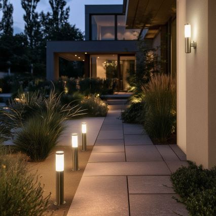 BRILAGI - LED-dimbar utomhuslampa ELIA 1xE27/6W/230V 2700-6500K IP44 Wi-Fi 100 cm matt krom