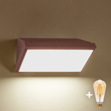 Brilagi - LED-dimbar utomhusväggarmatur TRIANGLE 1xE27/6W/230V 2700-6500K IP65 brun
