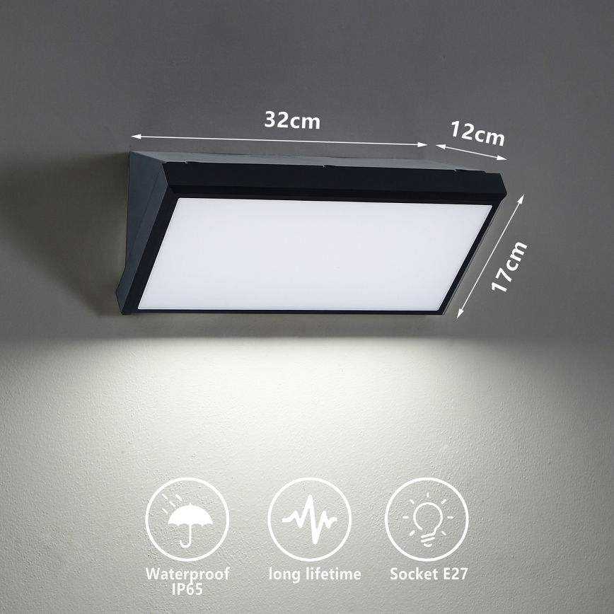 Brilagi - dimbar LED-utomhusvägglampa TRIANGLE 1xE27/6W/230V 2700-6500K IP65 svart