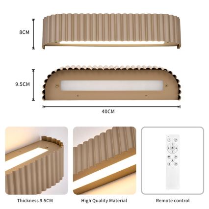 BRILAGI - LED-dimbar väggarmatur FALCON MODERN LED/14W/230V 3000-6000K 40 cm beige + fjärrkontroll