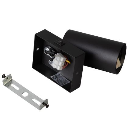 BRILAGI - LED RGBW dimbar väggspot med strömbrytare SELE 1xGU10/4,8W/230V 3000K svart + fjärrkontroll