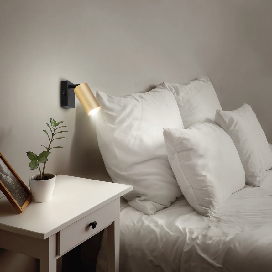 Brilagi - LED RGBW dimbar väggspotlight SELE 1xGU10/4,8W/230V 3000K svart/guld + fjärrkontroll