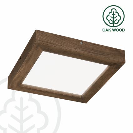 Brilagi - LED dimbar taklampa för badrum WOODY FRAME LED/24W/230V ek valnöt 30x30 cm 3000-6000K IP44 + fjärrkontroll