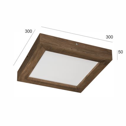 Brilagi - LED dimbar taklampa för badrum WOODY FRAME LED/24W/230V ek valnöt 30x30 cm 3000-6000K IP44 + fjärrkontroll
