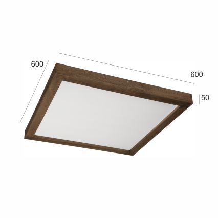 Brilagi - LED dimbar badrumsplafond WOODY FRAME LED/50W/230V ek valnöt 60x60 cm 3000-6000K IP44 + fjärrkontroll