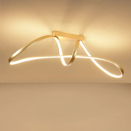 Brilagi - LED dimbar ytmonterad taklampa TWISTER LED/60W/230V 3000-6000K guldig + fjärrkontroll