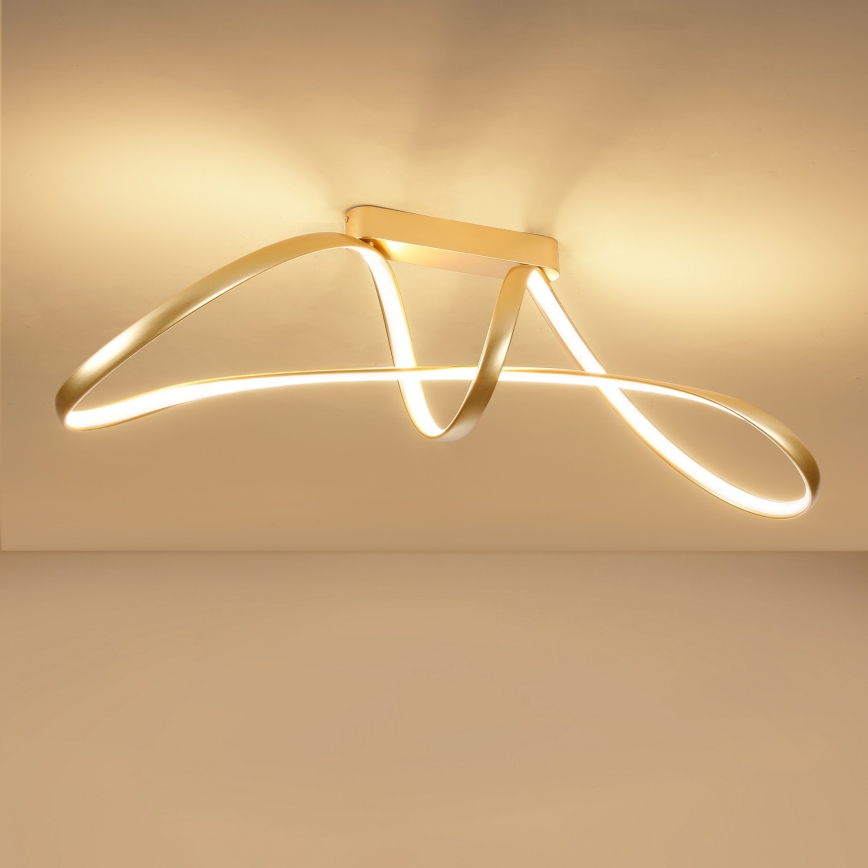 Brilagi - LED dimbar ytmonterad taklampa TWISTER LED/60W/230V 3000-6000K guldig + fjärrkontroll