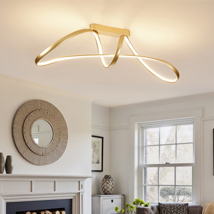 Brilagi - LED dimbar ytmonterad taklampa TWISTER LED/60W/230V 3000-6000K guldig + fjärrkontroll