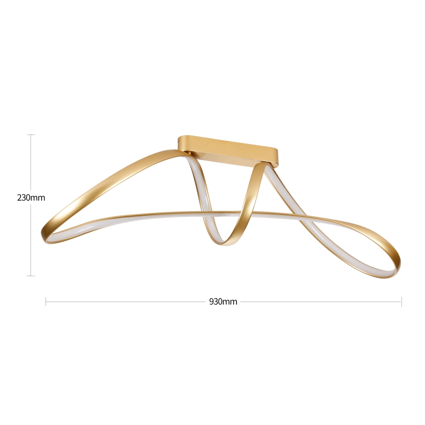 Brilagi - LED dimbar ytmonterad taklampa TWISTER LED/60W/230V 3000-6000K guldig + fjärrkontroll