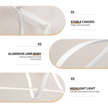 Brilagi - Dimbar LED-plafondlampa TWISTER LED/60W/230V 3000-6000K vit + fjärrkontroll