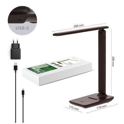 BRILAGI - Dimmbar LED-bordslampa MODO LED/7W/230V 3000/4000/6500K brun
