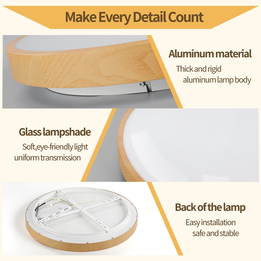 Brilagi - Dimmbar LED-taklampa GLASS POOL DOUBLE LED/80W/230V 3000-6000K 60 cm trädekor + fjärrkontroll