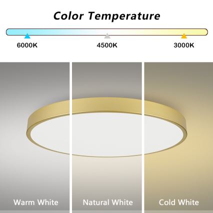 Brilagi - Dimbar LED-takarmatur POOL SMART LED/128W/230V 3000-6000K 100 cm guld Wi-Fi Tuya + fjärrkontroll