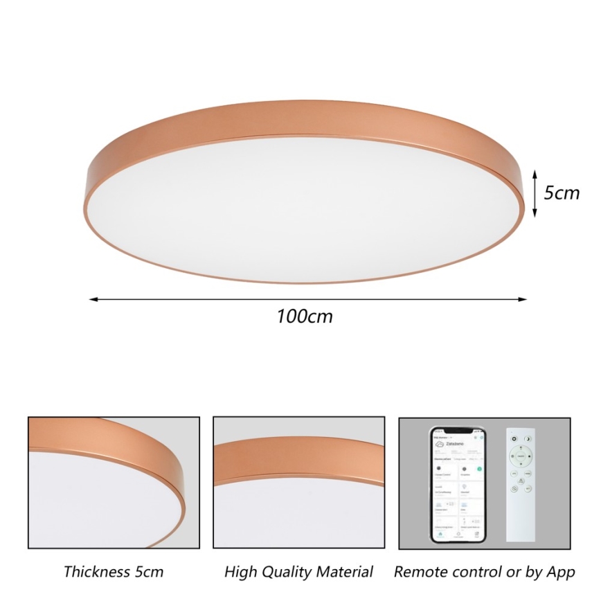 BRILAGI - LED Dimmbar taklampa POOL SMART LED/128W/230V 100 cm 3000-6000K Wi-Fi Tuya brons + fjärrkontroll