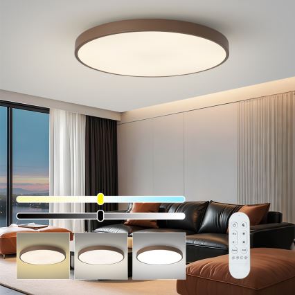 Brilagi - Dimbart LED-armatur POOL SMART LED/128W/230V Ø 100 cm 3000–6000 K Wi‑Fi Tuya + fjärrkontroll, brun