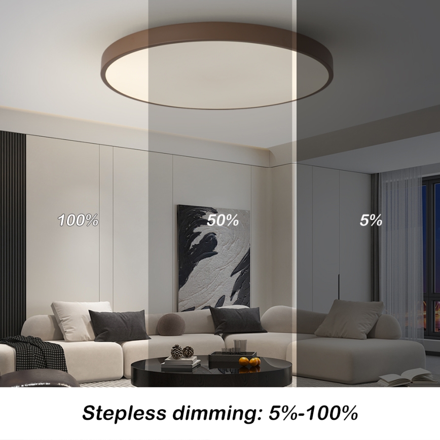 Brilagi - Dimbart LED-armatur POOL SMART LED/128W/230V Ø 100 cm 3000–6000 K Wi‑Fi Tuya + fjärrkontroll, brun