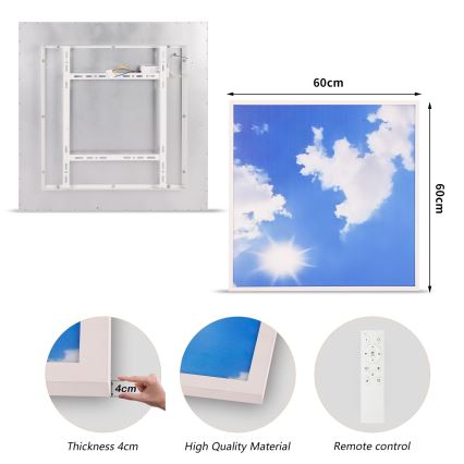 Brilagi - LED-dimbar takarmatur SLIMFRAME SKY LED/58W/230V 60x60 cm 3000-6000K silver/blå + fjärrkontroll