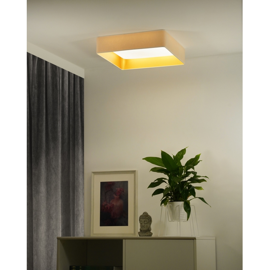 Brilagi - Dimbart LED-takarmatur VELVET SQUARE SMART LED/36W/230V 60x60 cm 2700-6500K Wi-Fi Tuya + fjärrkontroll krämvit