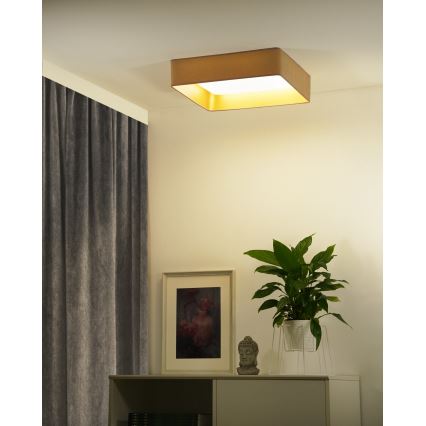 Brilagi - LED Dimbar takarmatur VELVET SQUARE SMART LED/36W/230V 60x60 cm 2700-6500K Wi-Fi Tuya + fjärrkontroll beige