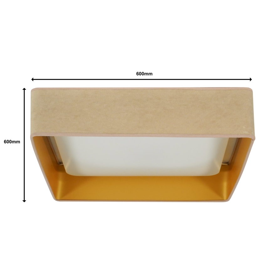 Brilagi - LED Dimbar takarmatur VELVET SQUARE SMART LED/36W/230V 60x60 cm 2700-6500K Wi-Fi Tuya + fjärrkontroll beige