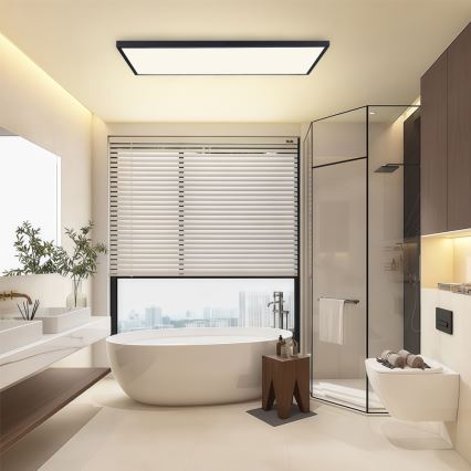 Brilagi - Dimmbar LED-badrumstaklampa FRAME SMART LED/96W/230V 120x60 cm 3000-6000K IP44 svart + fjärrkontroll