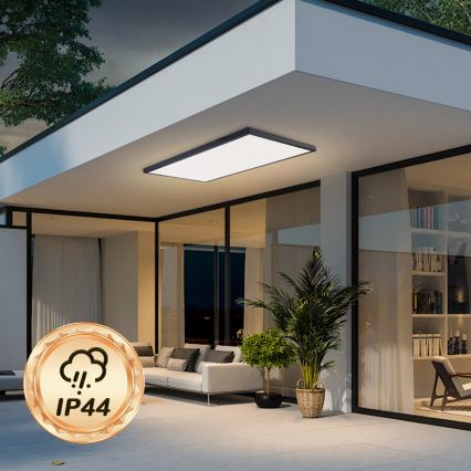 Brilagi - Dimmbar LED-badrumstaklampa FRAME SMART LED/96W/230V 120x60 cm 3000-6000K IP44 svart + fjärrkontroll