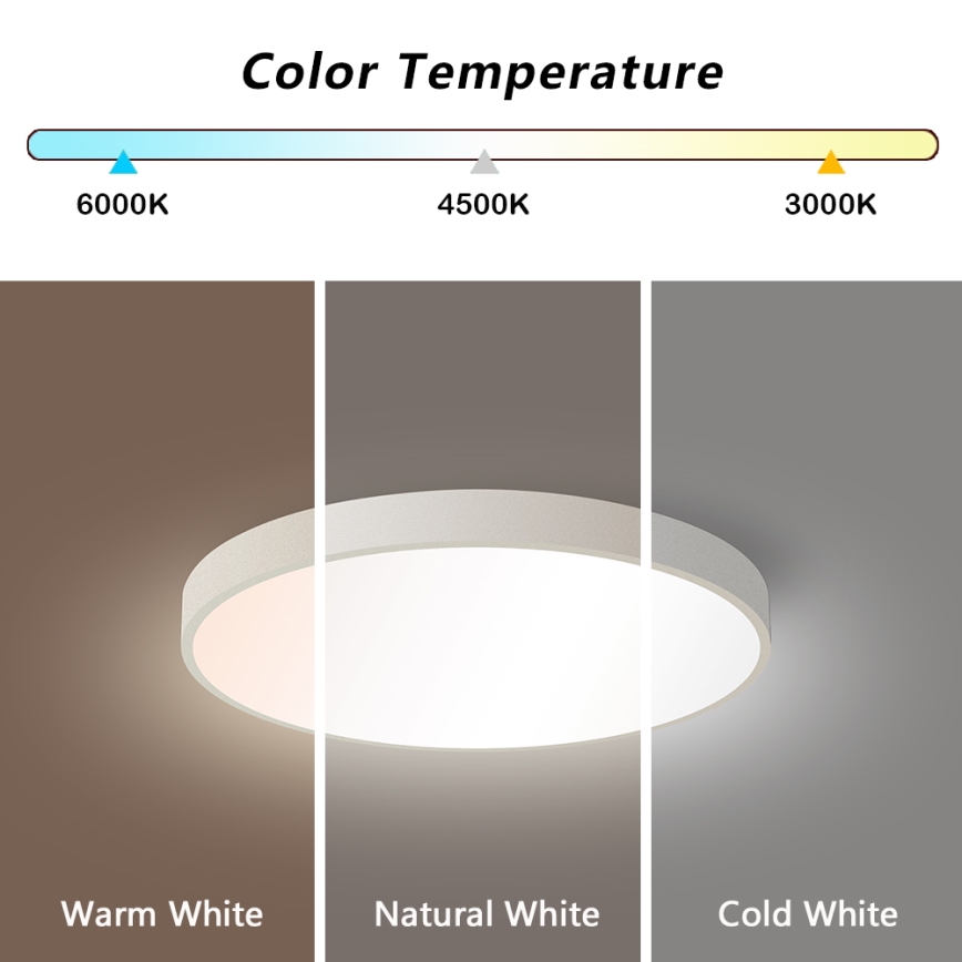 Brilagi - Dimbart LED-takarmatur POOL SMART LED/48W/230V 40 cm 3000-6000K Wi-Fi Tuya + fjärrkontroll vit