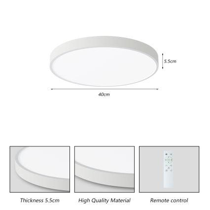 Brilagi - Dimbart LED-takarmatur POOL SMART LED/48W/230V 40 cm 3000-6000K Wi-Fi Tuya + fjärrkontroll vit